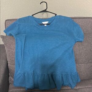 Time and Tru Blue Short Sleeve Tee